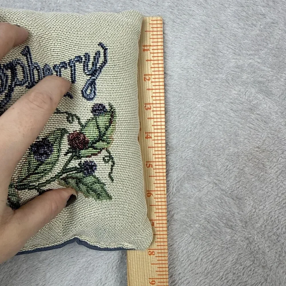 Vtg Raspberry Cross Stitch Throw Pillow 8x8 Grandma Cottagecore Fruit 90s Decor